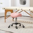 thumbnail image 2 of HOMCOM Chaise de Salon pour Spa, Chaise de Beauté avec Roues Pivotantes, Rose, 2 of 10