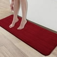 thumbnail image 3 of SUSUZI 47" x 16" Bathroom Rugs Absorbent Soft Memory Foam Mat Comfort Non-Slip Rubber Back Solid Soft Indoor Runner Floor Long Rug, Red, 3 of 10