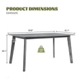 thumbnail image 2 of Miekor Furniture Retro Dining Table, Kitchen Room Table for 6, Minimalist Rectangular Dinette Table for Dining Room and Kitchen, Rubberwood Legs MK7702, 2 of 12