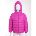 thumbnail image 2 of Yhong Kids Girls Boys Casual Winter Warm Jacket Coat Long Sleeve Hooded Full Zip Down Outerwear Hot Pink 140, 2 of 6