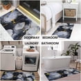 thumbnail image 5 of Black and Gray Marble Kitchen Rugs and Mats, Non Skid Washable Absorbent Stain Resistant,Durable and Easy to Clean,Kitchen Rug Set of 2 Marble Kitchen Decor 17"x47"+17"x30", 5 of 6