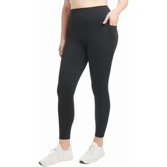 Danskin Womens High Waist Lightweight Legging Tight (Black, Small)