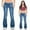 Blue, variant on HAXMNOU Pants for Women Women's Juniors High Bell Bottoms Jeans Flare Jeans Solid Hippie Wide Leg Denim Flared Bell Bottom Pants Women's Pants Light Blue M
