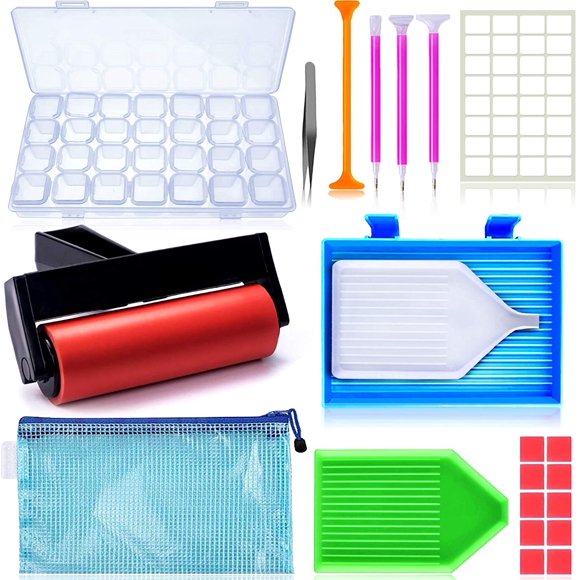 22 Pcs d'Outils de Peinture Diamant 5D et Ensembles d'Accessoires pour Art de Peinture Diamant 22 Pcs d'Accessoires d'Outils de Peinture Diamant DIY, Boîte de Rangement pour Diamants