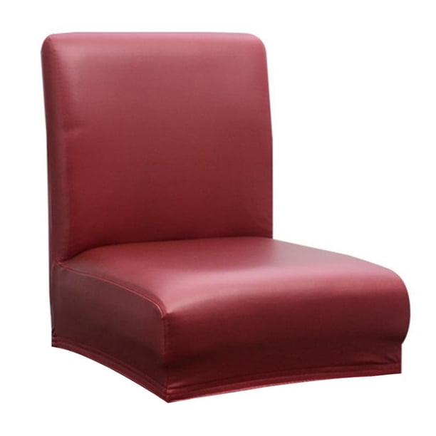 Funda para silla de comedor, funda para asiento, funda para taburete, protectores elásticos para sillas cortas Vino rojo