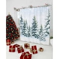 thumbnail image 3 of Christmas Tree Bathroom Shower Curtains with Hooks, Winter Snow Scene Pine Trees Forest Farmhouse Waterproof Fabric Washable Shower Curtain for Home Hotel Bathtub Decor 72x72 Inches, 3 of 7