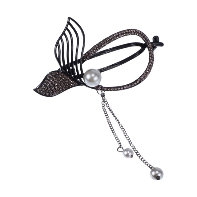 Ofertas Únicas 1 Pc Clip para Peinado de Cola de Pescado con Borlas Clásico para Niñas 4.72"x2.56"x1.18" Negro