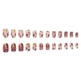 thumbnail image 3 of 24Pcs Fall Press on Nails Medium Thanksgiving Fake Nails with Maple Leaf Designs Plastic Nails Press on Autumn False Nail Kit Reusable Fall Leaves Stick on Nails for Women, 3 of 7