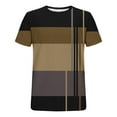 thumbnail image 2 of Jalioing Men's Casual Striped T Shirt Classic Casual Loose Short Sleeve Crew Neck Shirts Color Block Summer Tee, 2 of 4
