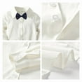 thumbnail image 4 of Rolanko Boys Clothes Set Toddler Gentlemen Wedding Suit Long Sleeve Bowtie Formal Dress Shirts Suspenders Pants Outfits, 4 of 5