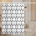 thumbnail image 1 of 1 Cortina de ducha de tela de poliéster moderna para baño - Lavable a máquina y resistente al agua - 71" x 7" (180x180cm) - Negro/Blanco JAMW Sencillez, 1 of 5