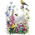 thumbnail image 1 of Cuadros Decorativos Punto de cruz parcial algodón de 14 quilates manualidades impresas con pájaros y flores (DA690) Likrtyny embutido en tela, 1 of 9