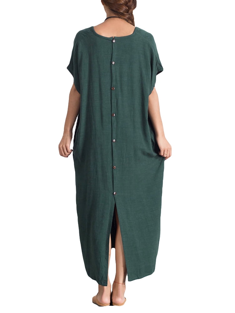 casual dress with buttons down the back