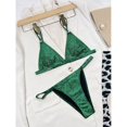 thumbnail image 1 of Bikini unicolor, bañador Sexy con cuello Halter, traje de baño para mujer, conjunto de Bikini con lentejuelas ostentosas, ropa de playa, Monokini con purpurina, 1 of 5