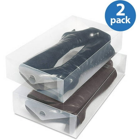 Whitmor Clear Vue Boot Box - Heavy Duty Stackable Boot Storage - Set of 2 - Clear - 20.5