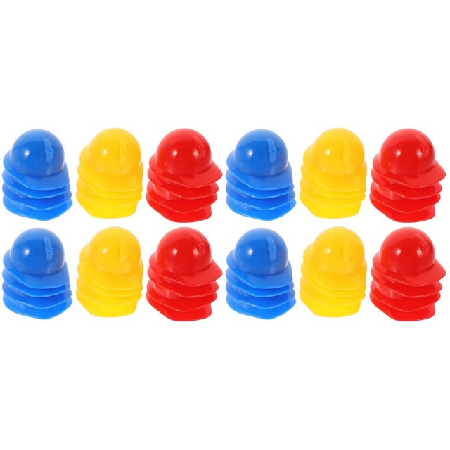 60 piezas de mini cascos de seguridad, cascos, sombreros decorativos, sombreros de construcción para niños, duros para niños
