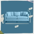 thumbnail image 2 of Mayview Barrett 85" Upholstered Wood Base Sofa, Navy, 2 of 8