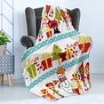 thumbnail image 4 of Christmas Soft Flannel Fleece Throw Blanket, Santa Giving Surprise Presents to Joyful Children from Around the World Theme, Cozy Plush for Indoor and Outdoor Use, 70" x 90", Multicolor, by Ambesonne, 4 of 5