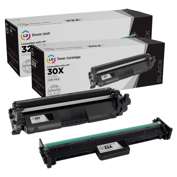 LD Products Compatible Replacement Set for HP 30X 30A Toner & 32A Drum 3 Toners, 1 Drum