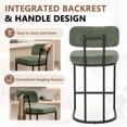 thumbnail image 5 of CRERIYO Counter Height Bar Stool Set of 1, Upholstered Kitchen Island Chair with Thick Padded Seats, Backrests and Sturdy Metal Frame, Green, 5 of 8
