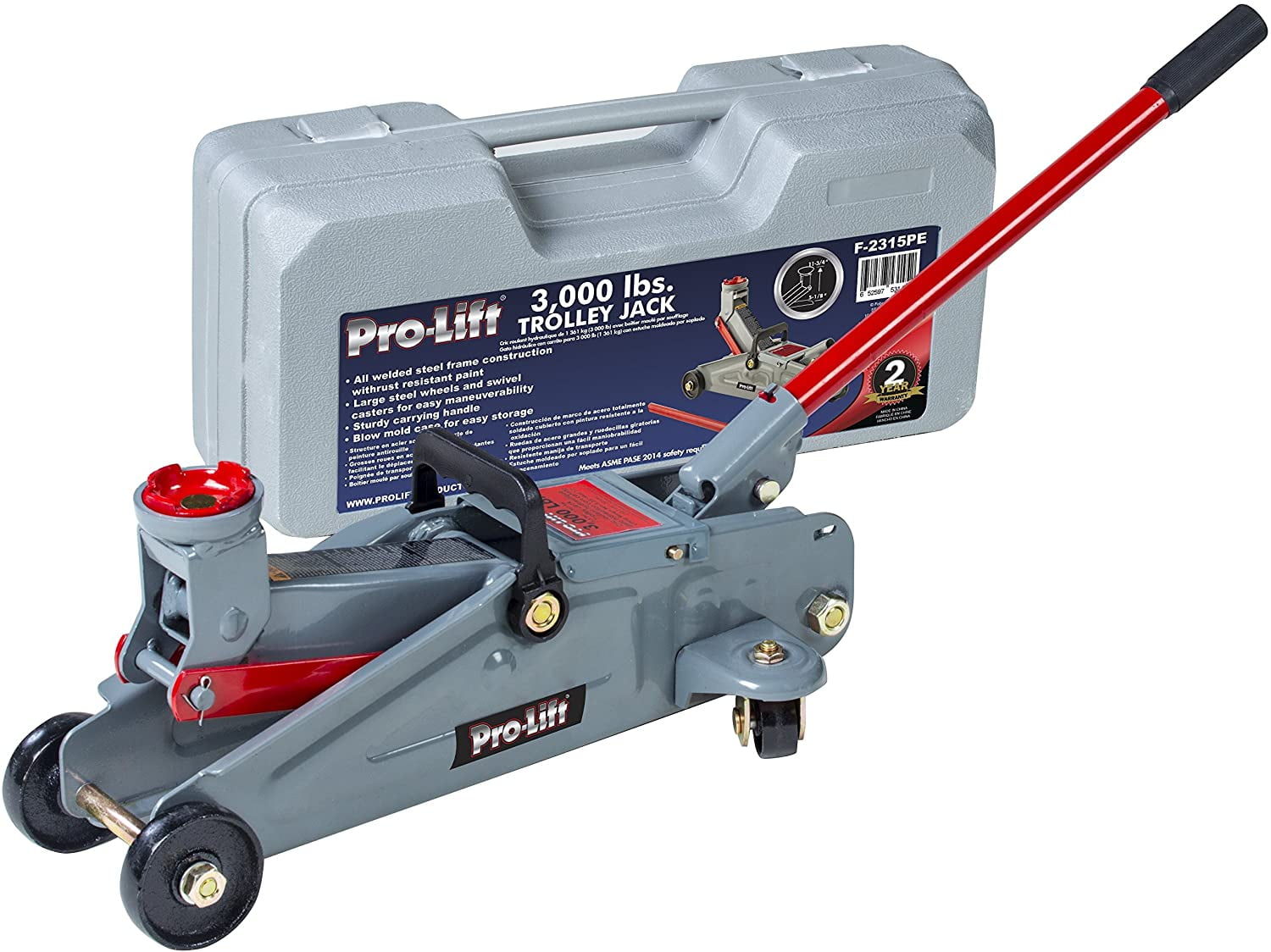 Pro-LifT F-2315PE Grey Hydraulic Trolley Jack Car Lift with Blow Molded Case-3000 LBS Capacity - Walmart.com