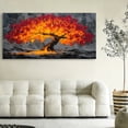 thumbnail image 5 of Canvas Wall Art for Living Room - Large Red Tree of Life Canvas Prints, Modern Abstract Nature Painting Wall Decor for Bedroom Bathroom and Office, 5 of 7