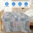 thumbnail image 4 of Blue Pink Botanical Cooling Blanket, Lightweight Breathable Summer Throw Blanket with Double Sided Cold Effect, Spring Floral Vintage Picnic Beach Blankets Bed Sheet for Hot Sleepers 60"x80", 4 of 8