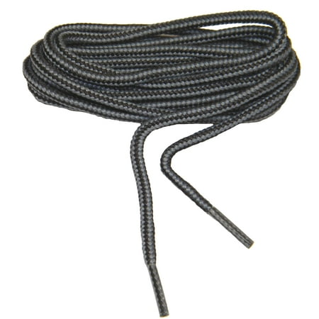 

48 Inch 122 cm 2 pair pack Black with Grey Stripe Heavy Duty 4mm round Boot Shoelaces Bootlaces