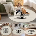 thumbnail image 5 of Round Rugs 3Ft, Letter T Round Area Rug Washable Indoor Throw Carpet, Monogram Words Small Non Slip Circle Rug for Bedroom Living Room Home Decor Aesthetic, 5 of 8