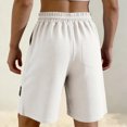 thumbnail image 4 of GrmtClth Mens Shorts Casual Waffle Elastic Waist Lightweight Sweat Shorts Summer Gym Drawstring Shorts Beach Vacation Jogging Shorts with Pockets White L, 4 of 9