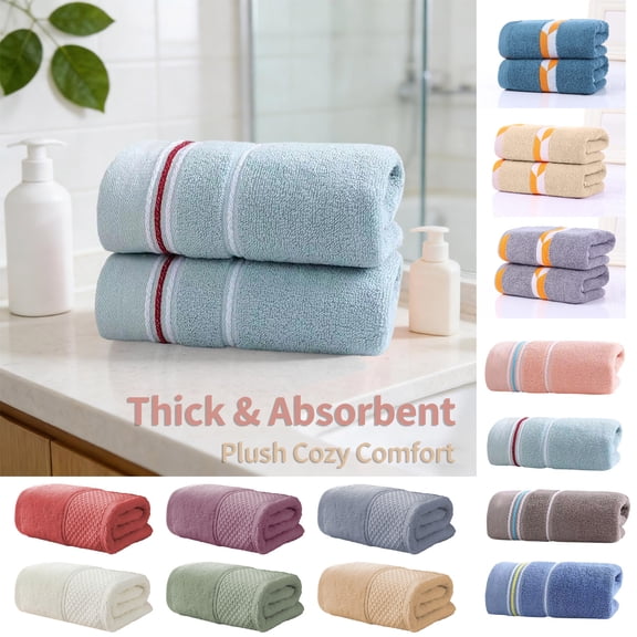 Dmlowu Thickened Cotton Bath Towels, Absorbent Quick Dry Microfiber Hand Towels, Machine Washable Towels for Bathroom Shower Spa Beach Daily Use