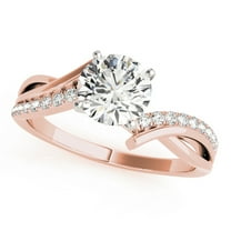 Mauli Jewels Engagement Rings for Women 0.50 Carat Halo Inter wined Design Diamond Engagement Ring 4-Prong14K Rose Gold