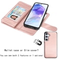 thumbnail image 6 of Takfox Galaxy A35 5G Case,for Samsung Galaxy A35 Wallet Phone Case,Takfox PU Leather Magnetic Detachable Card Holders Shockproof Kickstand Protective [Flip Folio Cover] for Samsung A35 -Rose Gold, 6 of 8