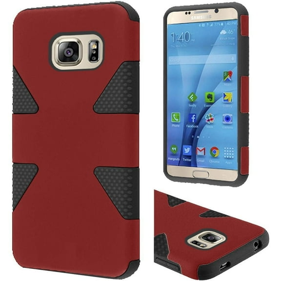 GSA Dynamic Dual Hybrid Case For Samsung Galaxy S7 - Red/Black