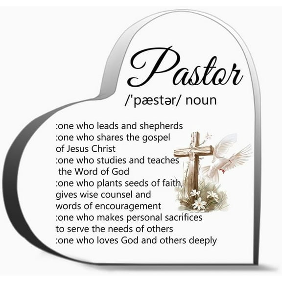 Pastor Appreciation Gifts For Men Gifts For Pastors Appreciation Gifts For Pastor Pastor Definition Thank You Gifts For Women Men, Decoration Heart Shape Acrylic Sign Gift