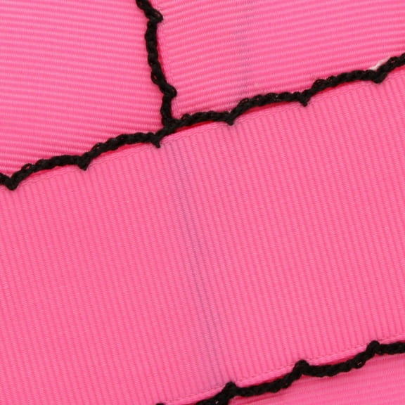 1.5" Hot Pink / Black Moonstitch Grosgrain Ribbon 10yd