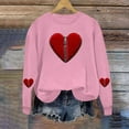 thumbnail image 5 of YueHuiYing Women's Oversized Hoodless Sweatshirt with Heart-Shaped Letter Print Round Neck Long Sleeves - Valentine's Day Fashionable Casual Comfort Top, 5 of 6