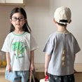 thumbnail image 3 of Camiseta de manga corta para niños de 1 a 10 años, camisetas de algodón de verano para niñas, camisetas holgadas con estampado de dinosaurio de dibujos animados, ropa para niños, 3 of 6