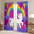 thumbnail image 2 of Erosebridal Hot Pink E Curtains for Living Room, Dreamy Unicorn Animal Blackout Curtains Set of 2 (38x45), Initial Letter Black Out Curtains, Window Drapes Bedroom Decor, 2 of 6