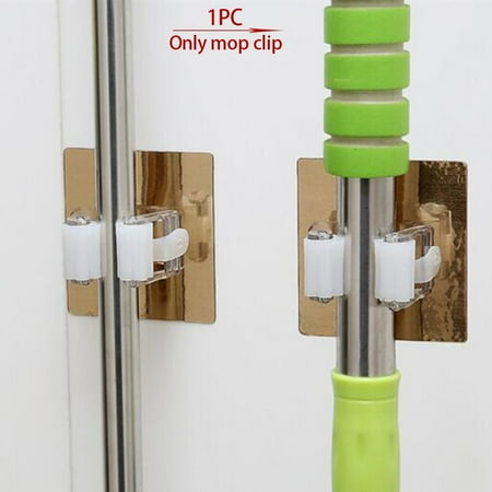 

Kitchen Bathroom Hook Rack Mop Holder Broom Paste Type Storage Multifunctional