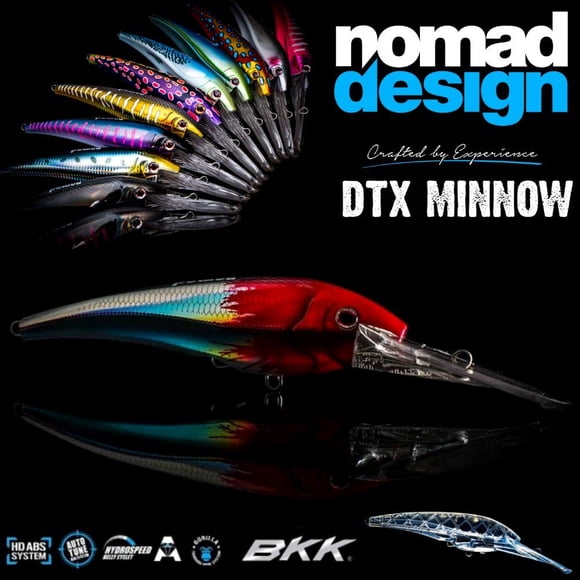 Nomad Design DTX Minnow Soufflant 165-6.5 Pouces NCT - Truite Corail Nucléaire (DTX165-S-NCT), Plongeur 34 Pieds - 3.75oz