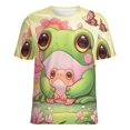 thumbnail image 5 of Frog Family Blossom Women's T-Shirt Short Sleeve T Shirts Tops Tee Ladies Loose T, 5 of 7