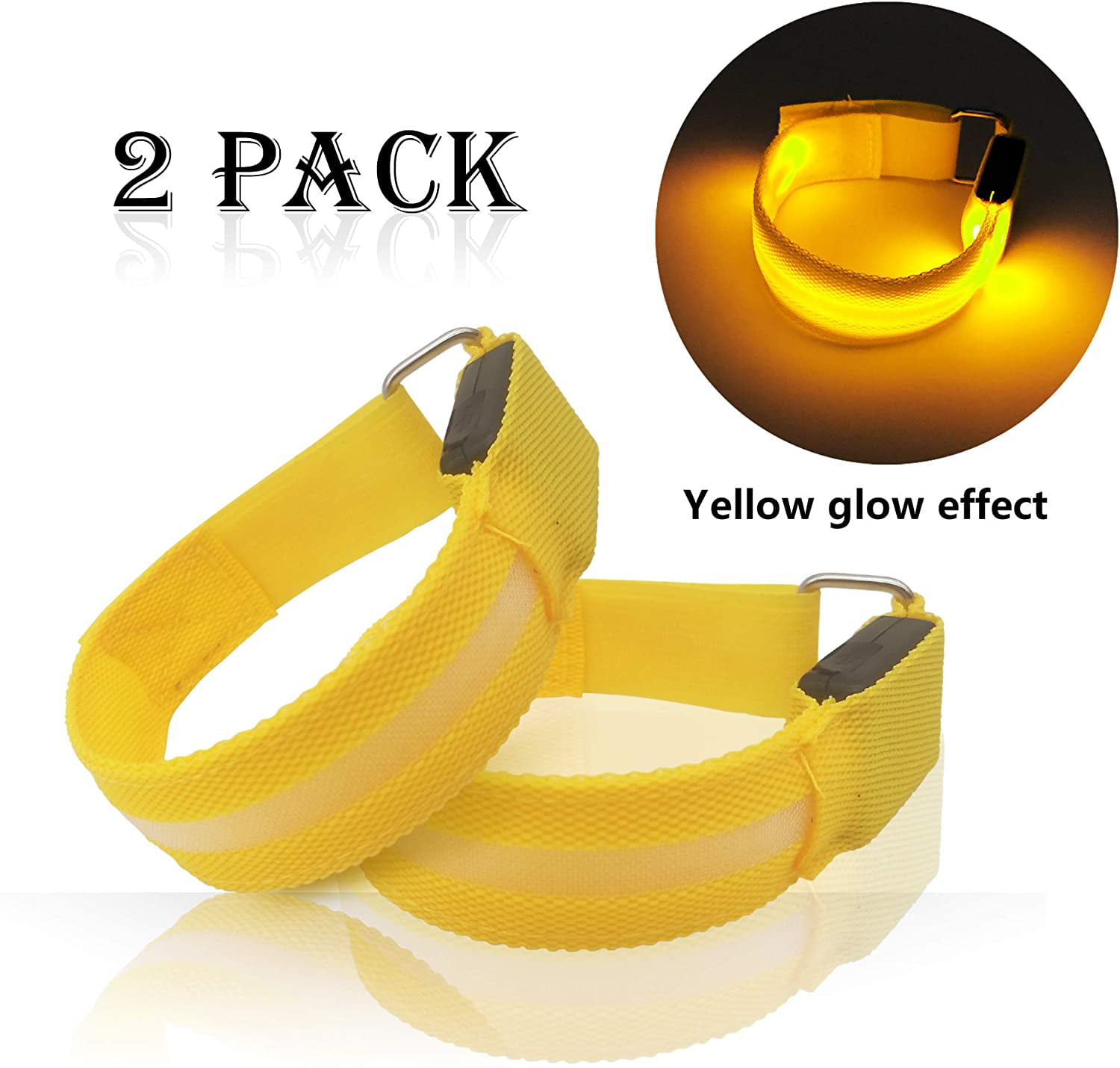 2X Night Safety Reflective Wrist Band Arm Ankle Belt Strap Sport Cycling Running 