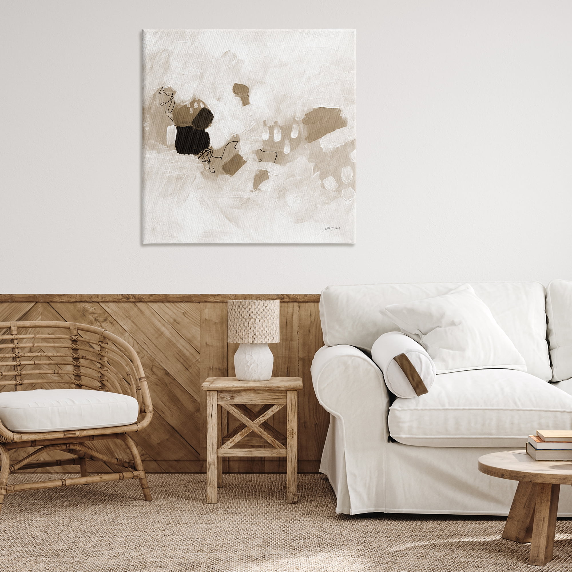 Stupell Industries Neutral Classic Conservatory Abstract Painting Gallery Wrapped Canvas Art Print Wall Art, 36 x 36