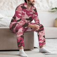 thumbnail image 5 of Mens Pajamas Set, Pink Purple Camouflage Button Down Long Sleeve Loungewear Sleepwear Pjs sets for Men, 5 of 5