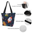 thumbnail image 6 of Easygdp Spaceships and Stars Stylish Canvas Handbag Shoulder Tote Bag, Shopping Bag with Zip, Suitable for Buying Groceries, Office, Fitness, 6 of 9