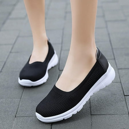 

Aueoeo Slip on sneakers for women Women Mesh Solid Non-Slip Pumps Shoe Sneakers Casual Shoes Student Running Shoes