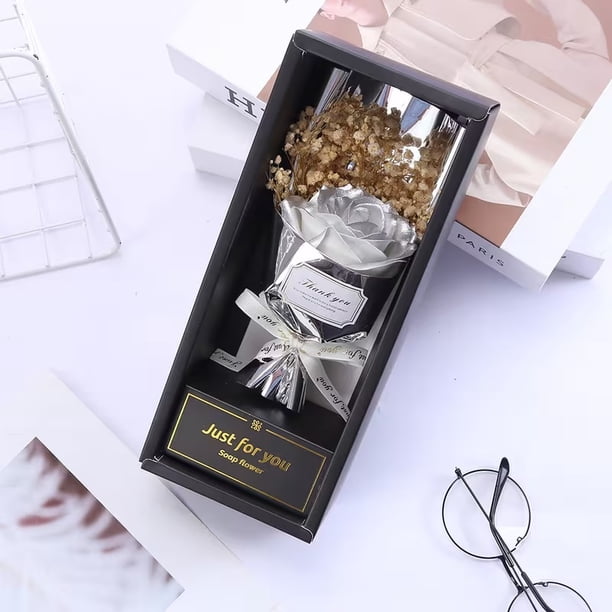 1 unidad, caja de regalo de flores eternas, flores de jabón de rosas/ramo de mano, regalo chino del día de San Valentín/decoración exquisita de interiores, mini ramo/decoración al aire libre