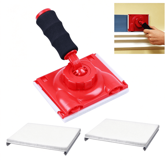 EXLEAF Paint Edger Trimmer with 2 Replacement Pads,Improved Guide Wheels,Edge Painting Tool for Walls,Ceilings,Corners&Trims,Paint Pad Applicator,Edge Trimmer&Paint Edger Tool