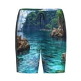 thumbnail image 3 of Picia Tropical Paradise Window View Pajama Shorts for Men, Men's Pajama Bottoms, Sleepwear,Short Pajama Pants-Small, 3 of 9